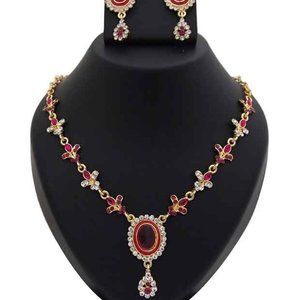 Hot pink Dangle Neckless set